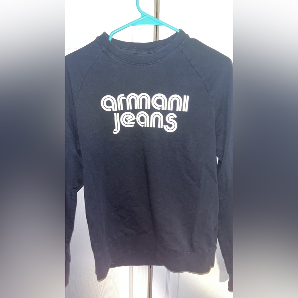 Men’s Medium Black Armani Jeans Long Sleeve Tee
